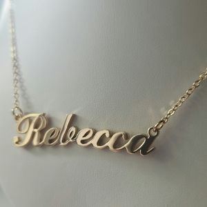 " Rebecca" Personalized 14k Gold Plated Stainless Steel Necklace